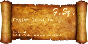 Fogler Szibilla névjegykártya